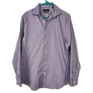 Original Penguin Mens Heritage Slim Shirt Size 15.5 Purple Long Sleeve Preppy